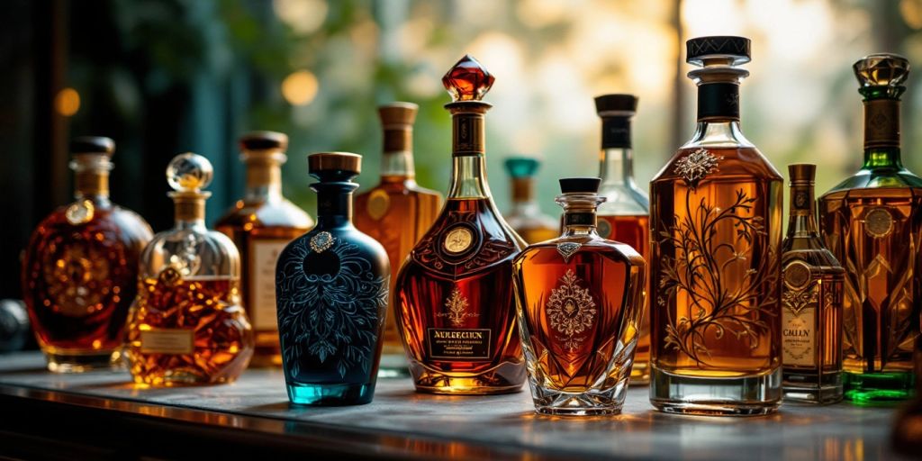 Luxe flessen van de duurste alcohol ter wereld.