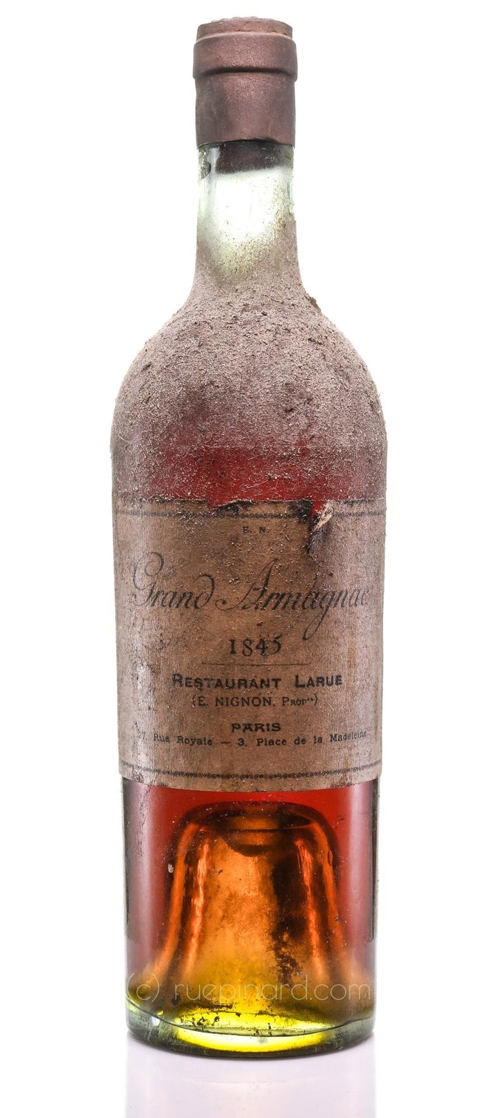 1845 Armagnac Grand, Gascony, Restaurant Larue - Rue Pinard