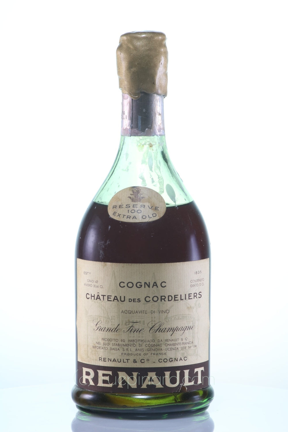 Renault 1835 Grande Fine Champagne Cognac Extra Old Réserve 100 - Rue Pinard