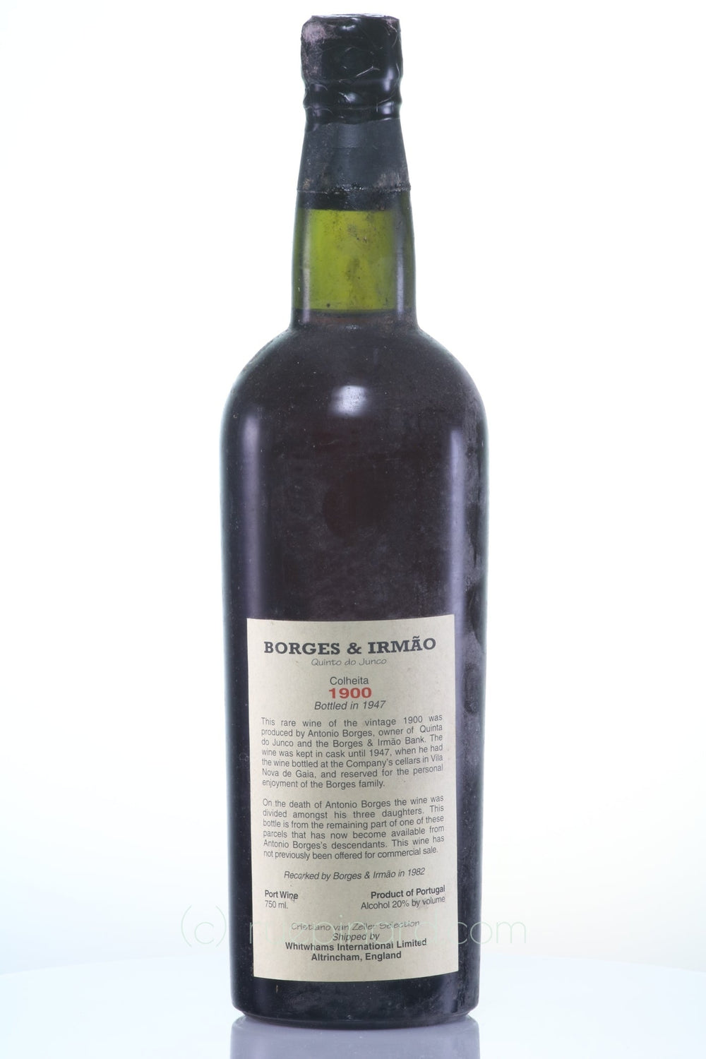 Borges & Irmao Colheita Port Wine Vintage 1900, 1947 Bottled, 1982 Recorked, Quinto do Junco - Rue Pinard