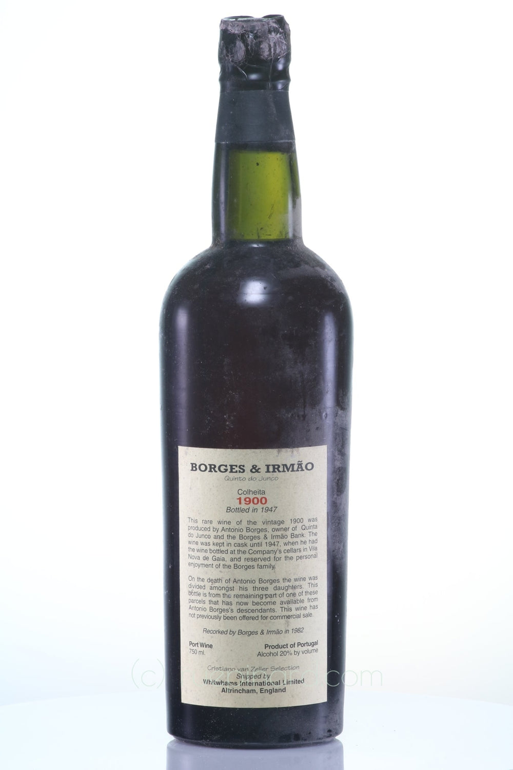 Borges & Irmao Colheita Port Wine Vintage 1900, 1947 Bottled, 1982 Recorked, Quinto do Junco - Rue Pinard