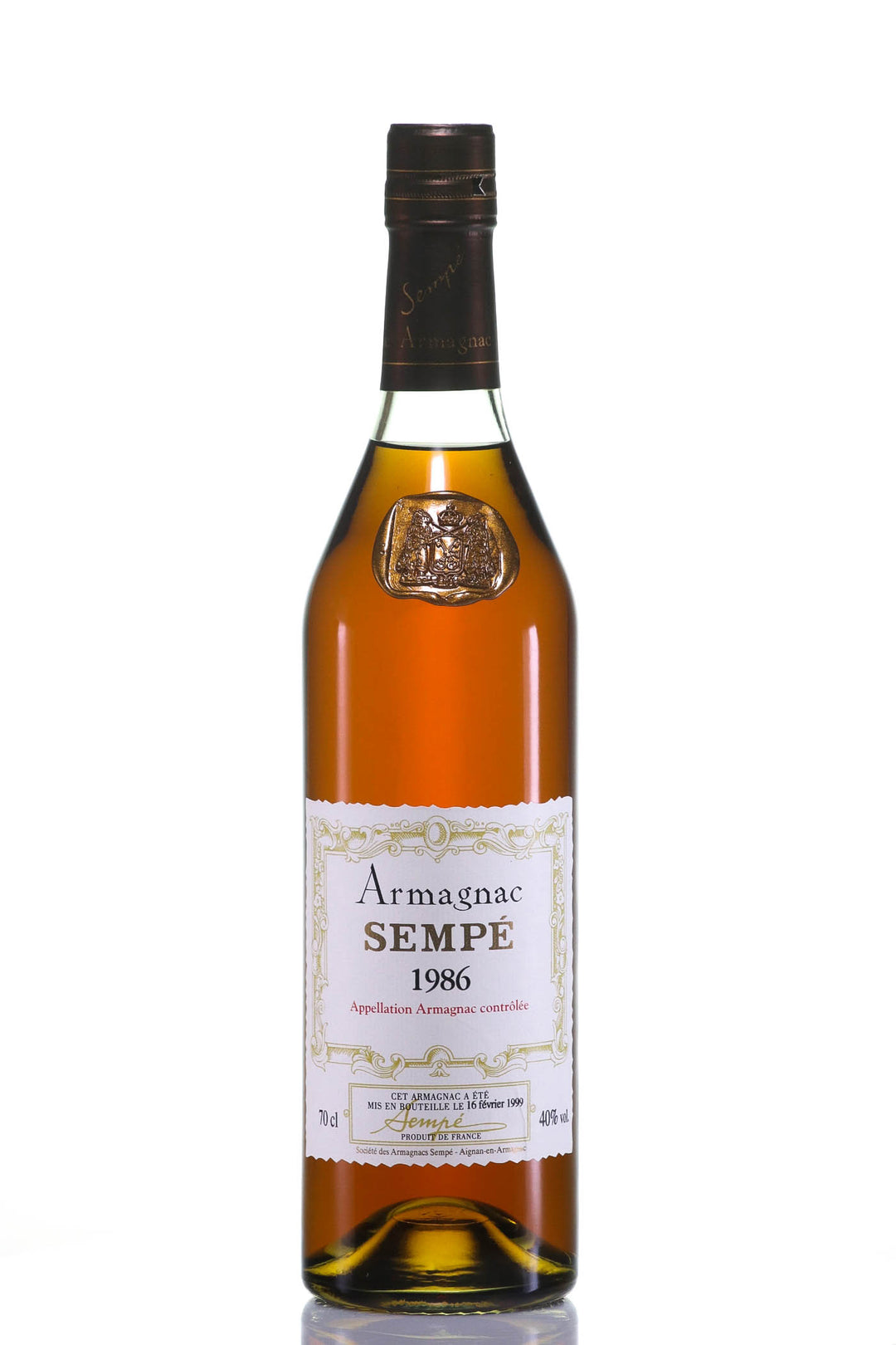 Sempé Bas Armagnac 1986 with Waxbutton and Wooden Case