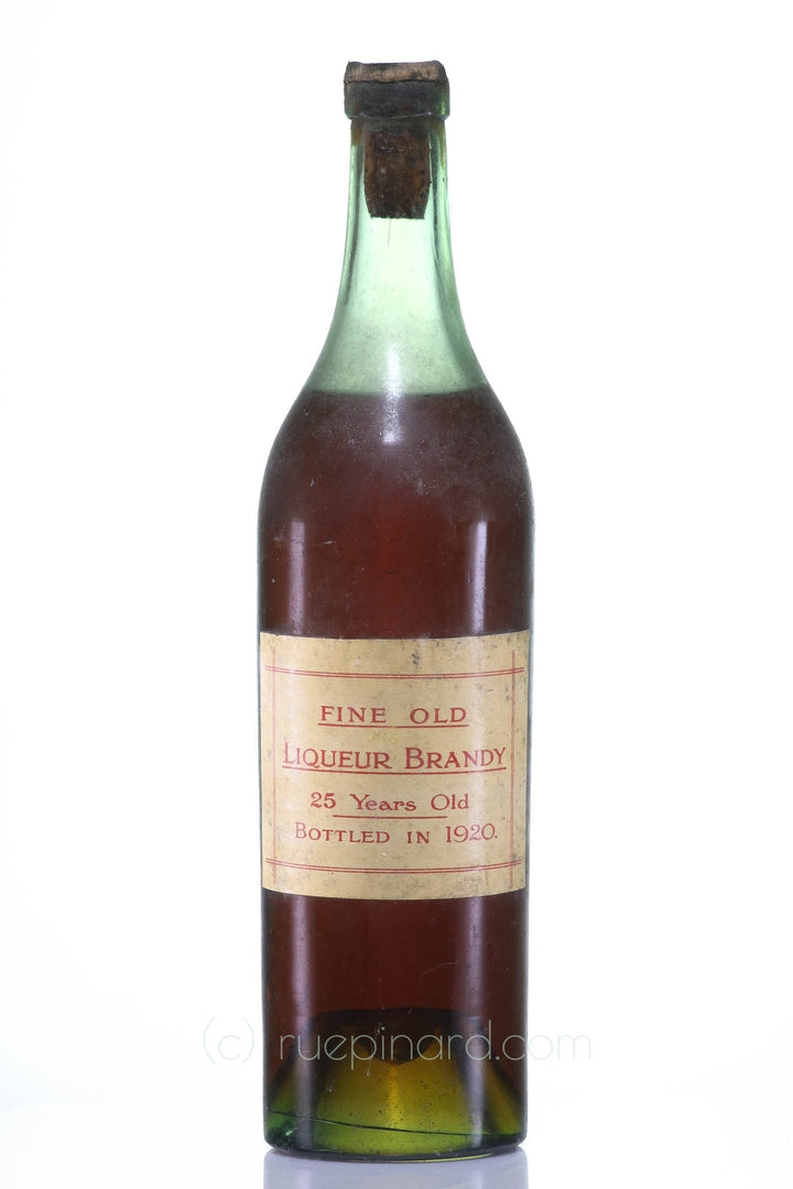 1895 Cognac Aged 25 Years, Bottled in 1920 - Rue Pinard