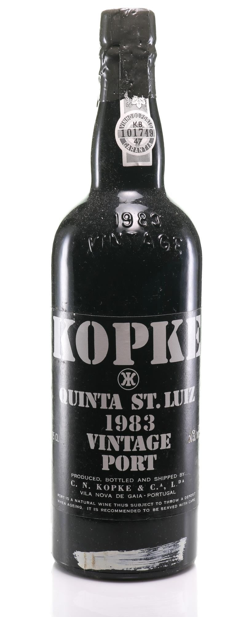 1983 Kopke Vintage Port, Quinta St. Luiz - Embossed Shoulder