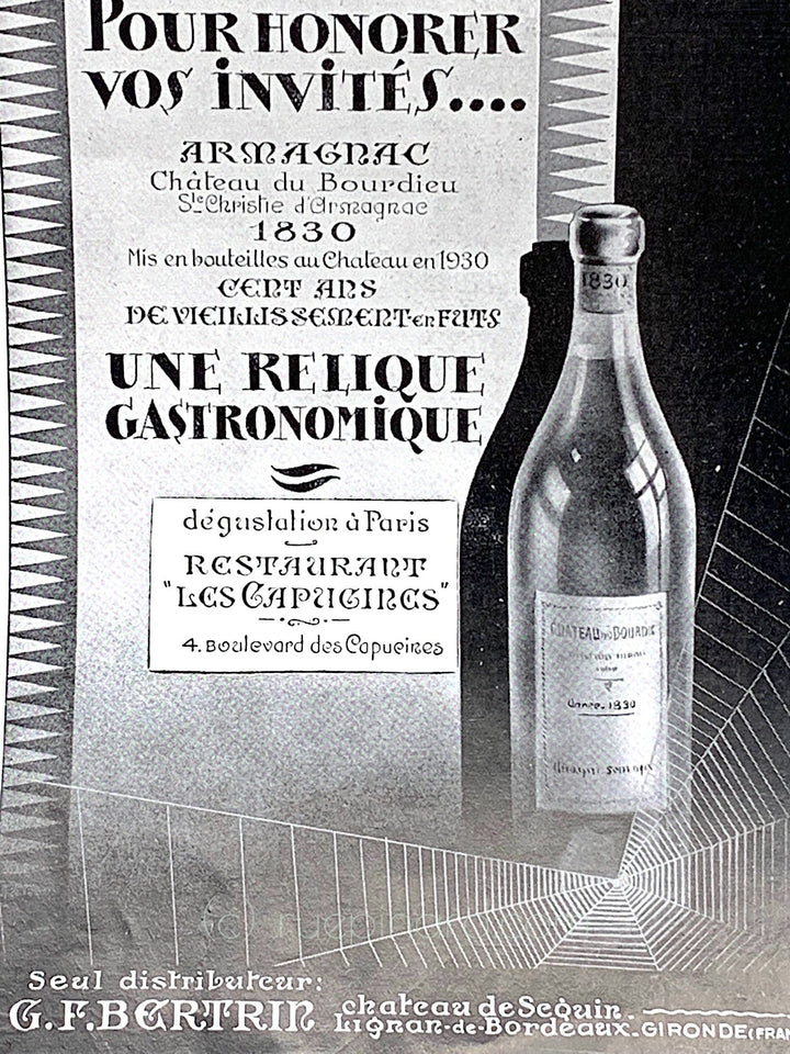 Château du Bourdieu 1830 Bas-Armagnac 100 year old Cognac - Rue Pinard