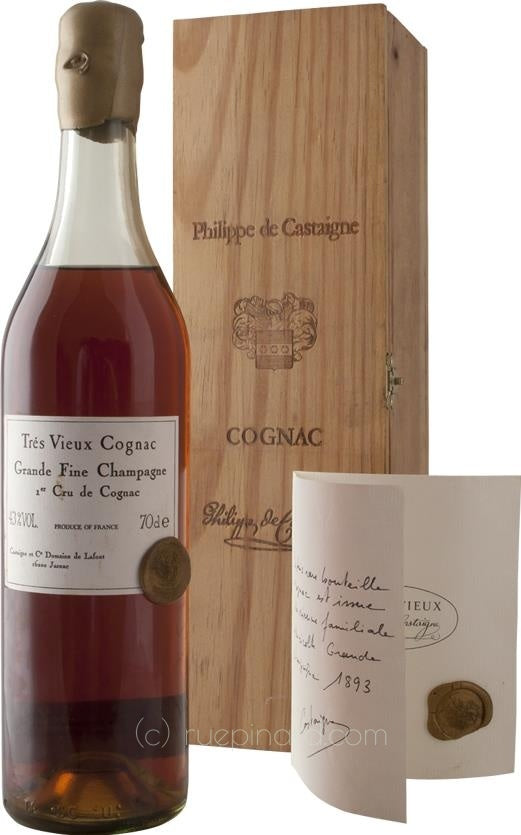 Phillipe de Castaigne Tres Vieux Cognac 1893 - 43% ABV Grand Fine Champagne 1er Cru - Rue Pinard