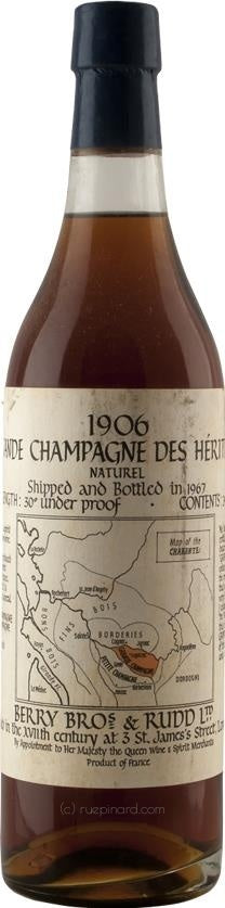 1906 Berry Brothers & Rudd Grande Champagne des Heritiers Cognac (Bottled 1967) - Rue Pinard