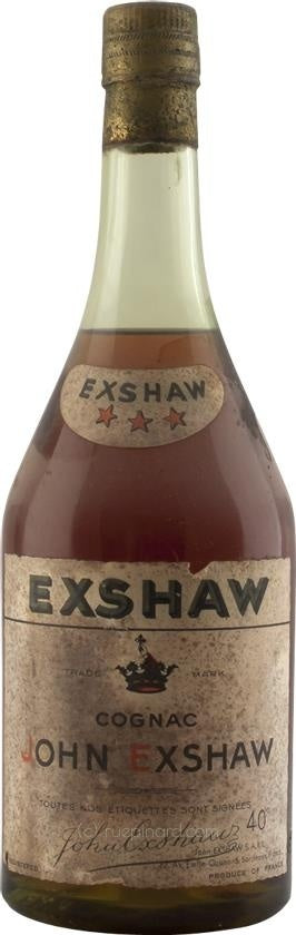 John Exshaw Cognac 1930s Aged 40 Years - 3 Stars - Rue Pinard