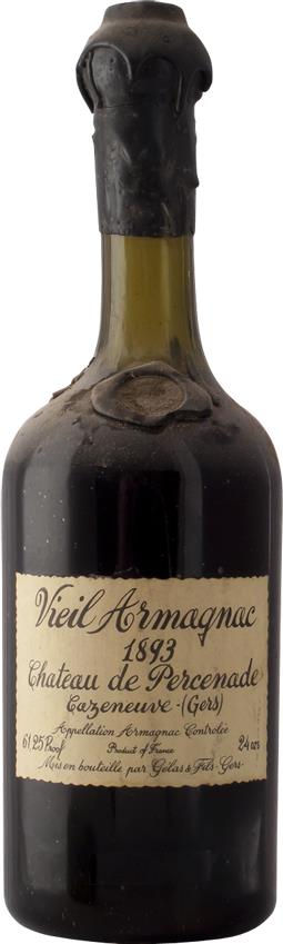 Château de Percenade Armagnac 1893 - Gelas et Fils, Bas-Armagnac